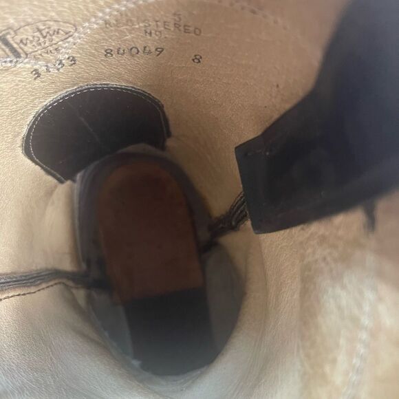 Vintage Justin Classic Black Roper USA Style 3133 Cowboy Boots Mens Size 8 - Picture 11 of 15